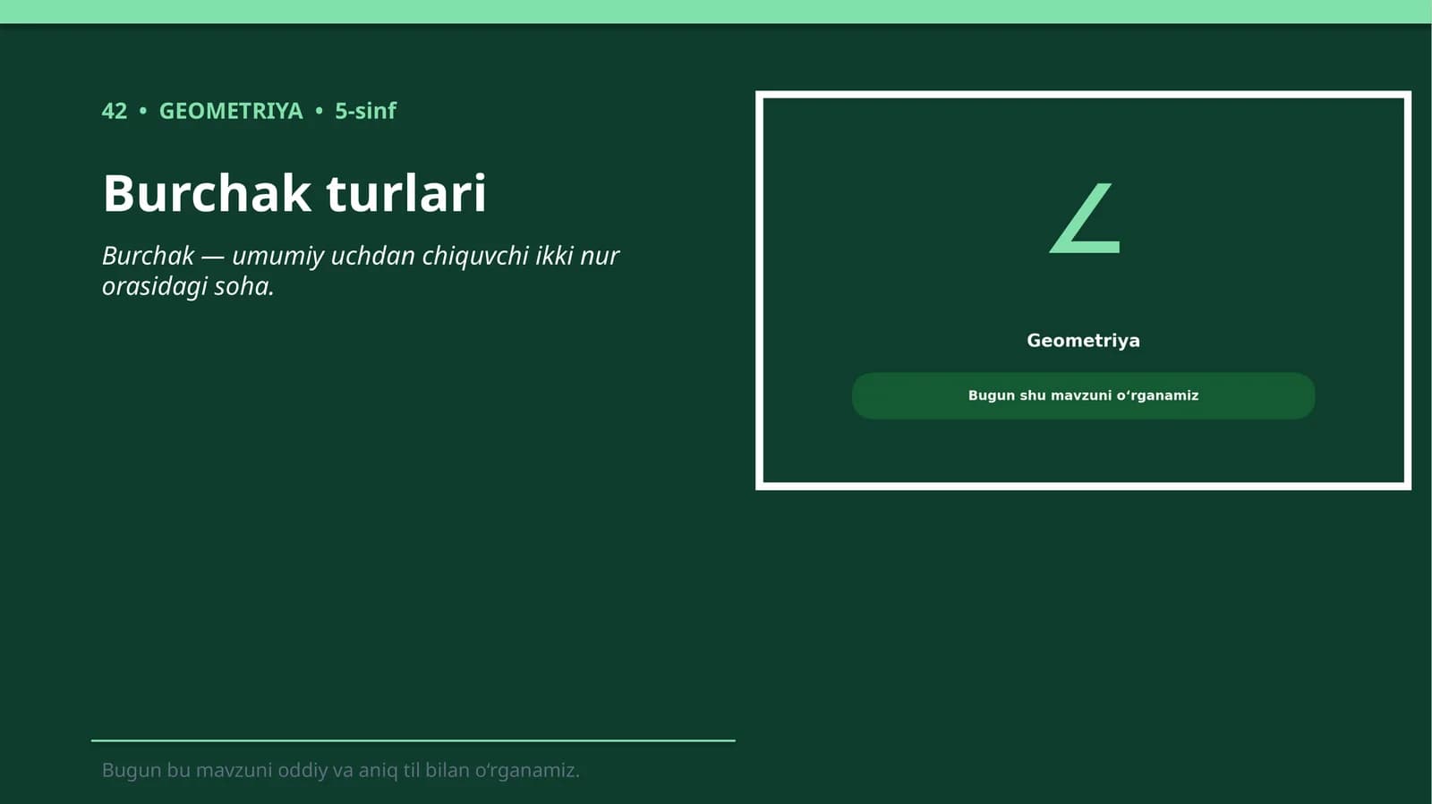 Burchak turlari