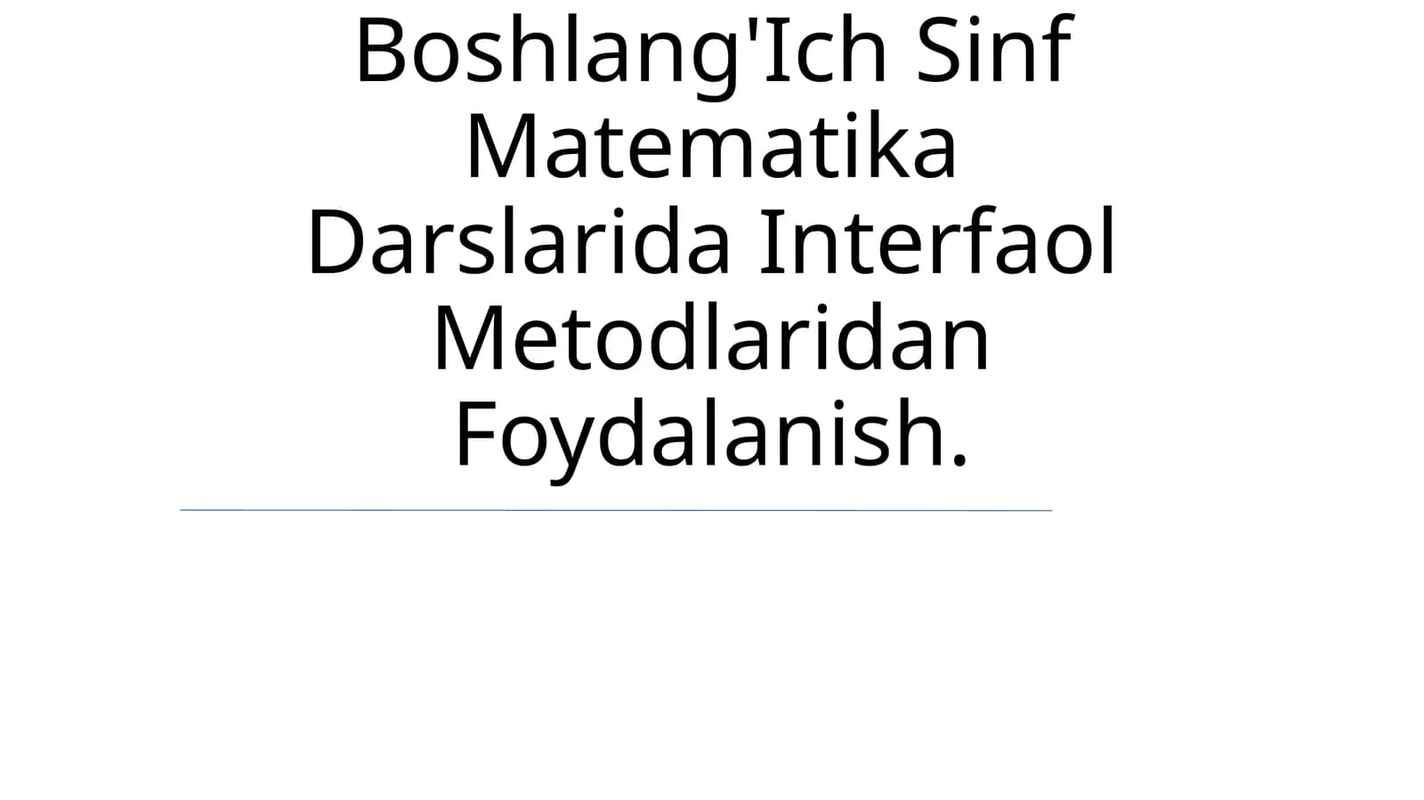 OʻQitishni Tashkil Qilishda Didaktik OʻYin Metodidan Foydalanish