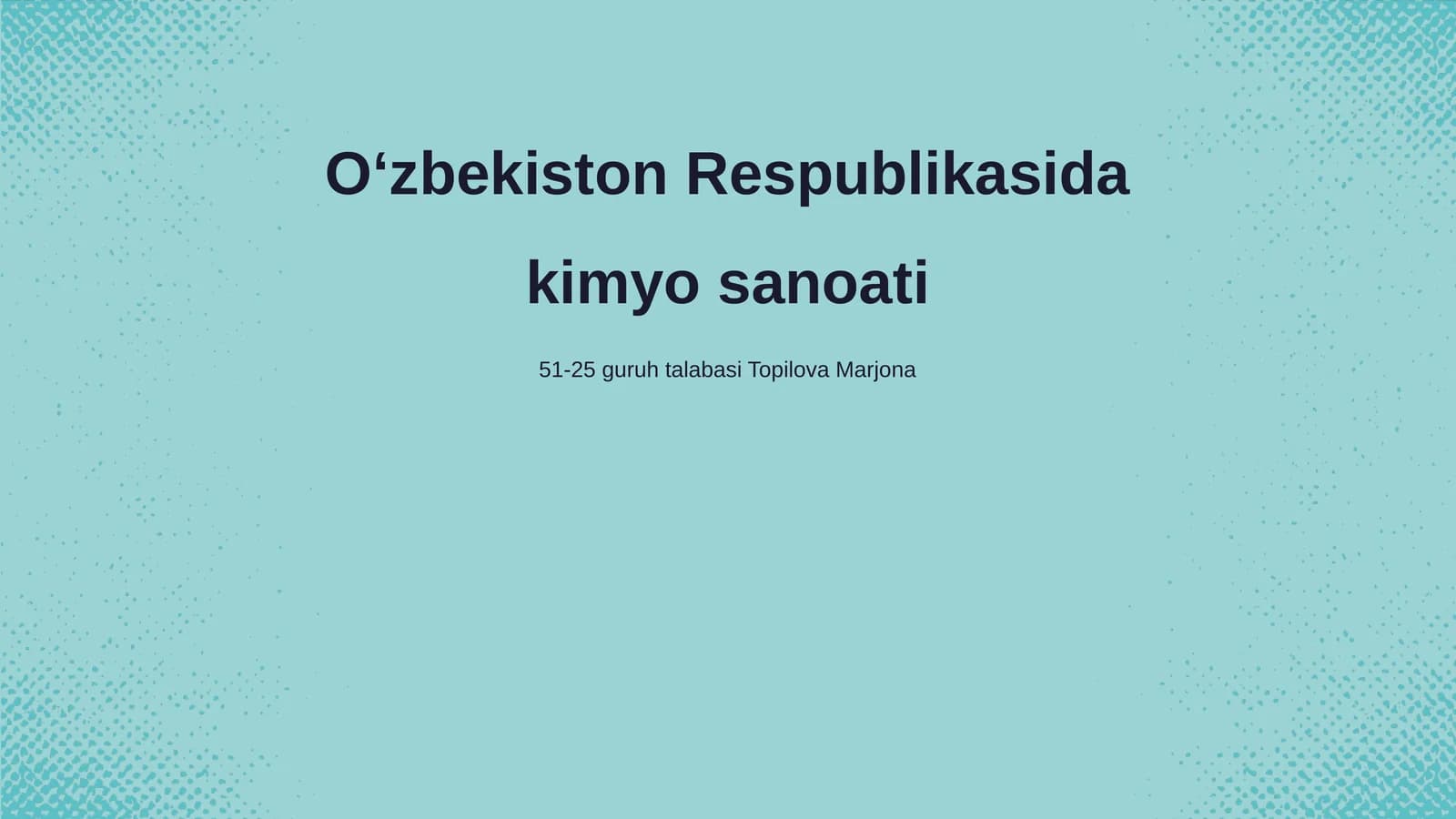 Oʻzbekiston Respublikasida kimyo sanoati