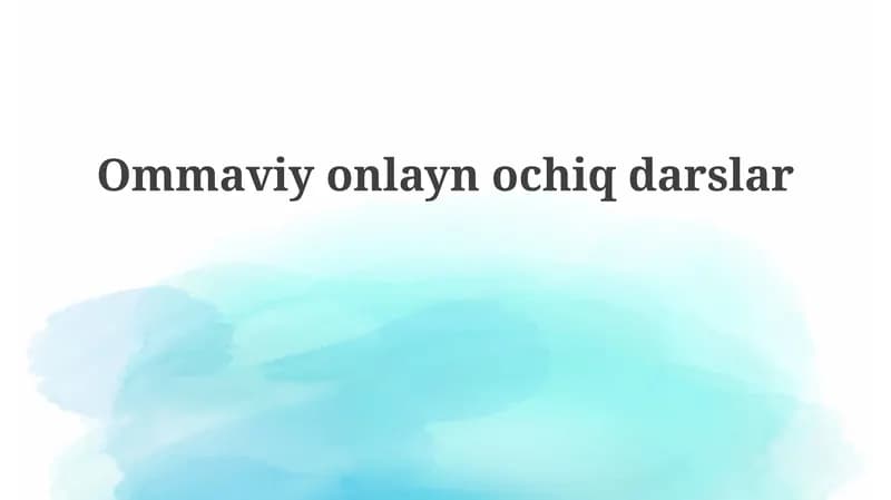 MOOC: Tarix, Afzalliklar va Kamchiliklar