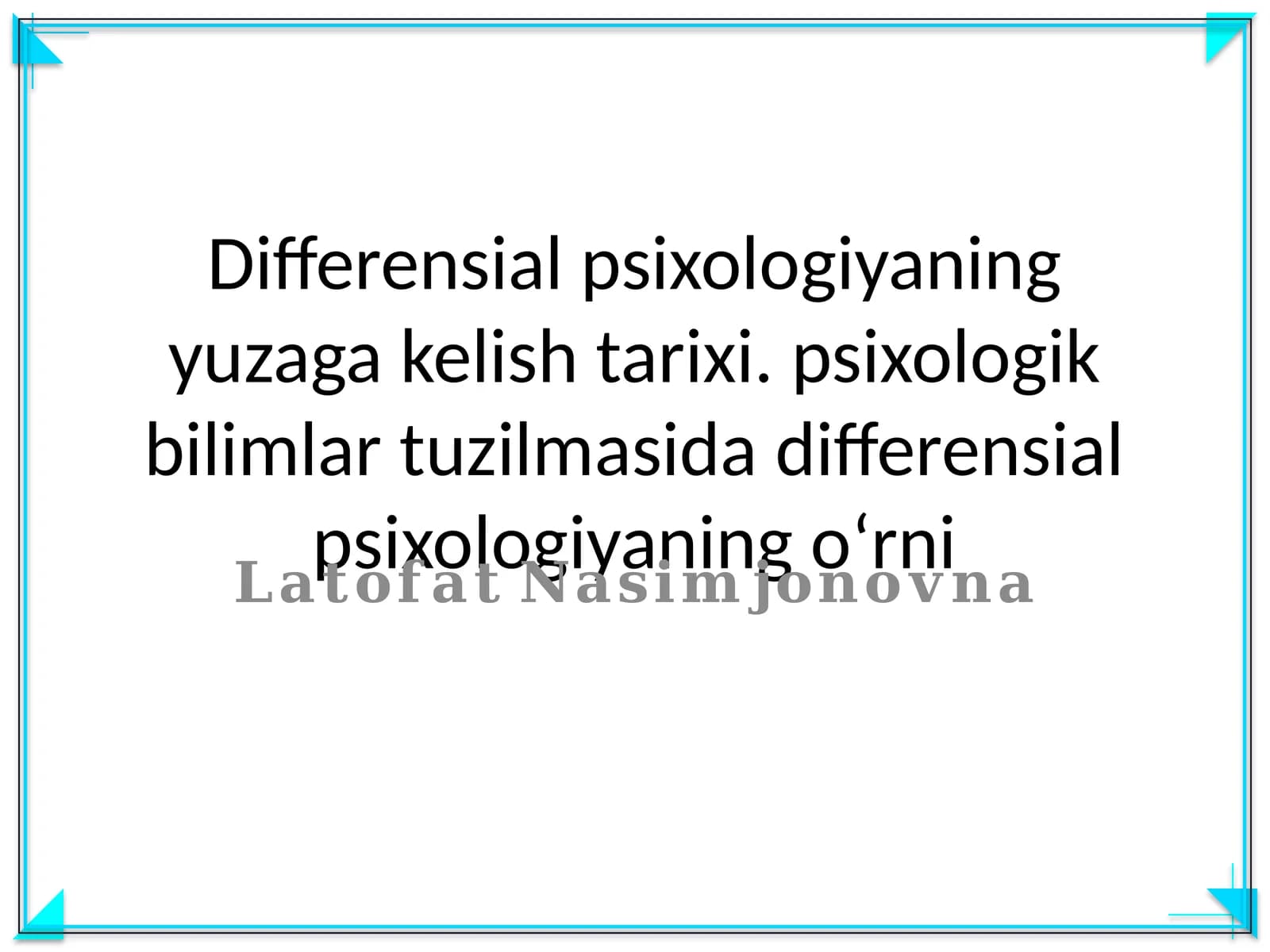 Differensial psixologiyaning yuzaga kelish tarixi
