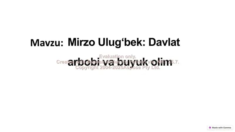 Mirzo Ulug‘bek: Davlat arbobi va buyuk olim