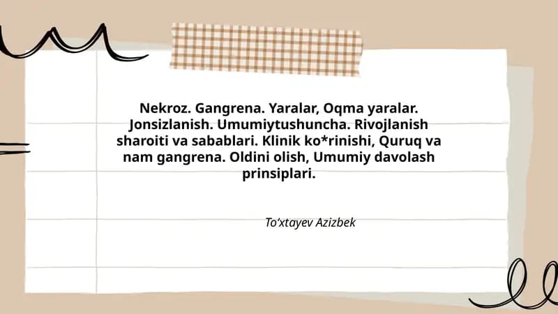 Nekroz. Gangrena. Yaralar, Oqma yaralar