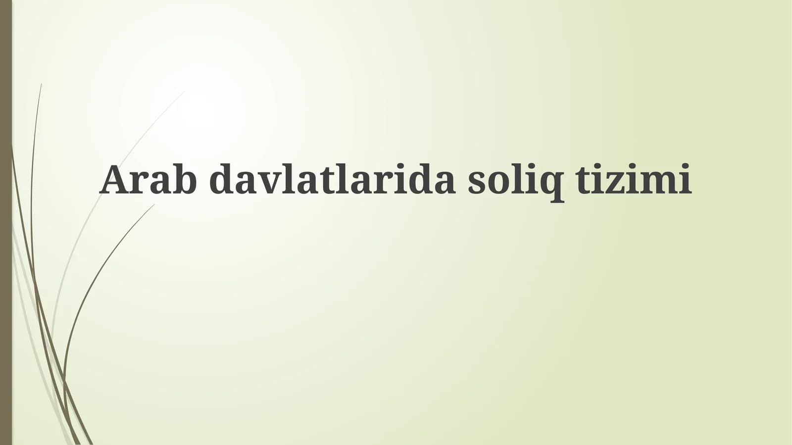 Arabdavlatlarida soliq tizimi