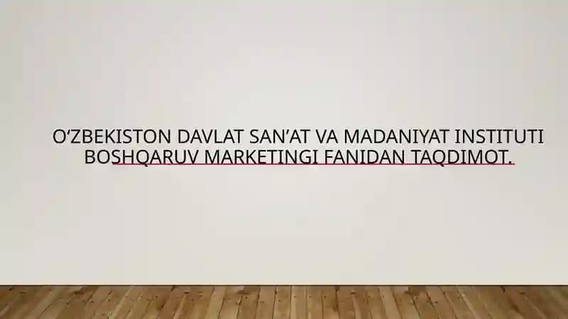 Tovar siyosati haqida taqdimot