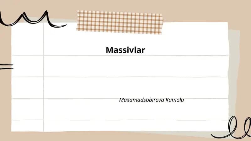 Massivlar