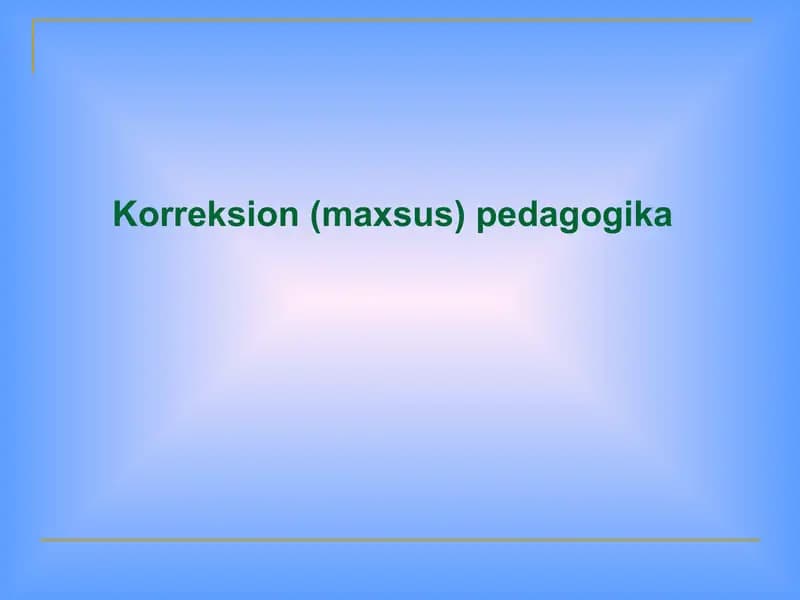 Korreksion (maxsus) pedagogika