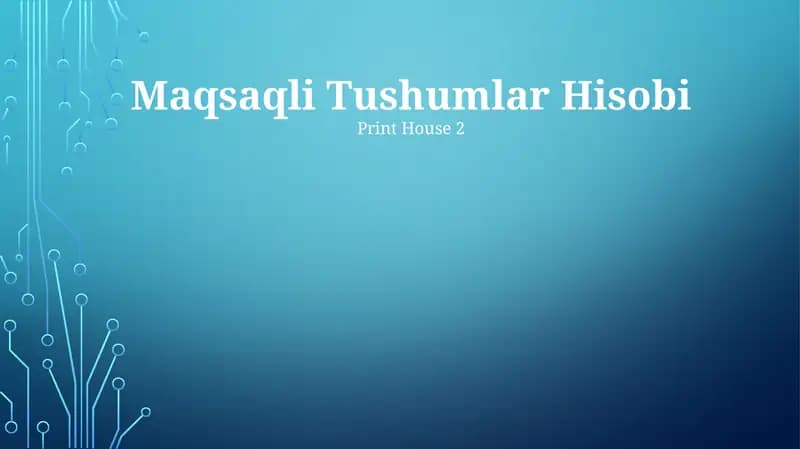 Maqsaqli Tushumlar Hisobi