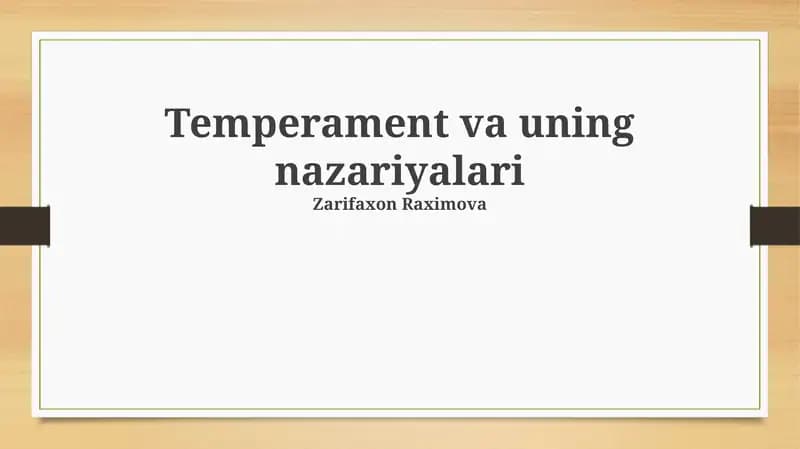 Temperament va uning nazariyalari