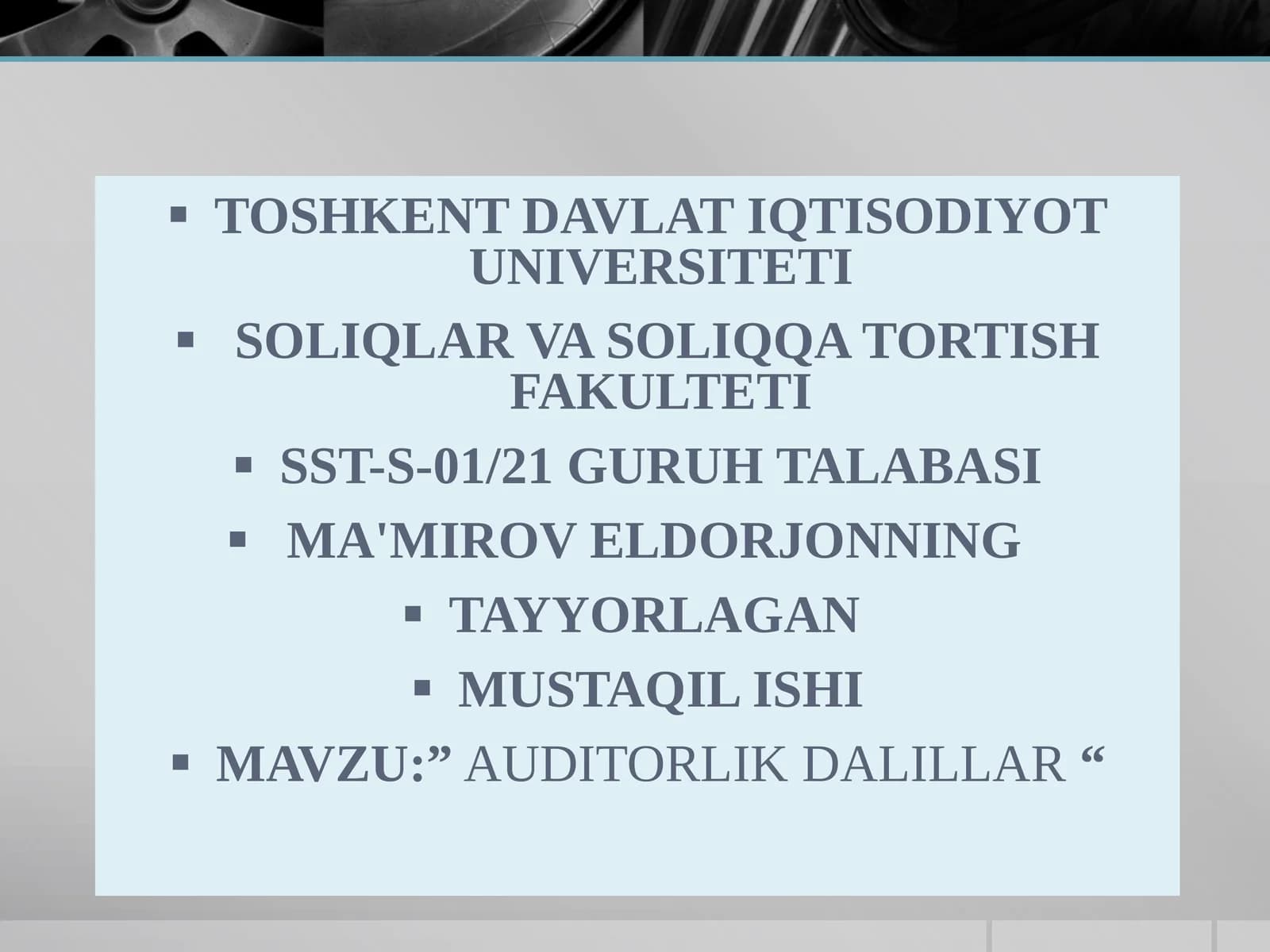 "AUDITORLIK DALILLAR"
