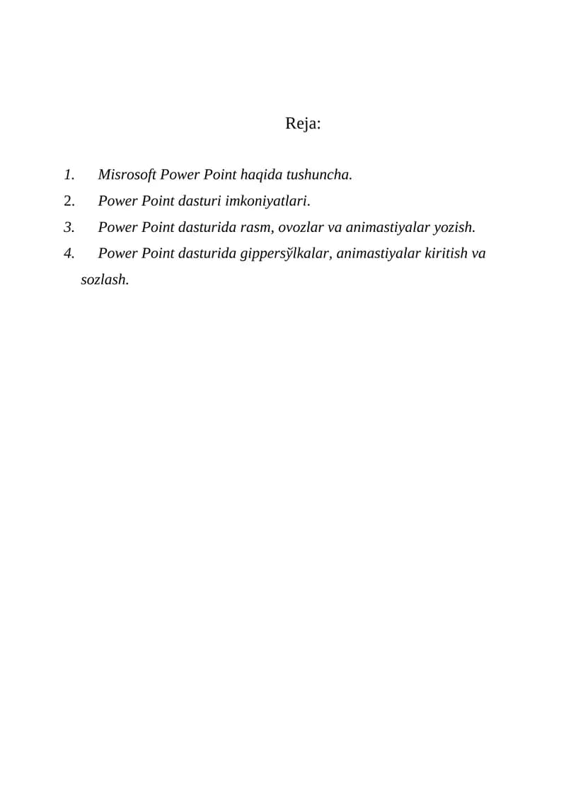 Misrosoft Power Point