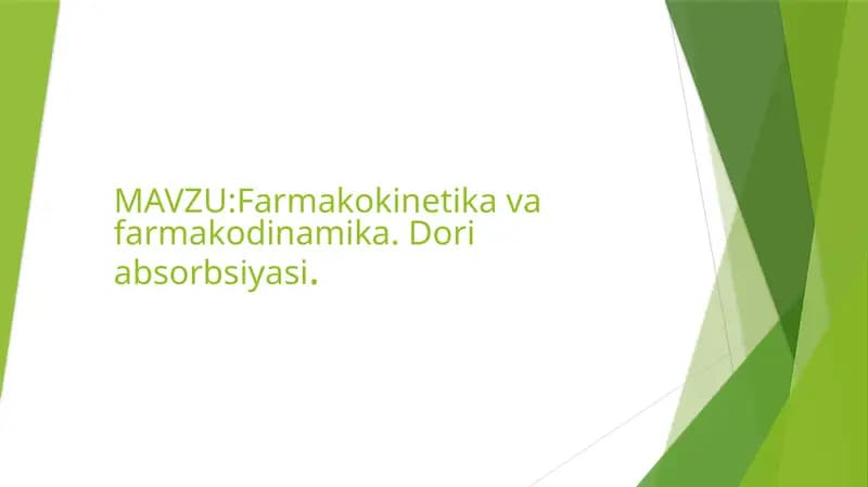 Farmakokinetika va farmakodinamika