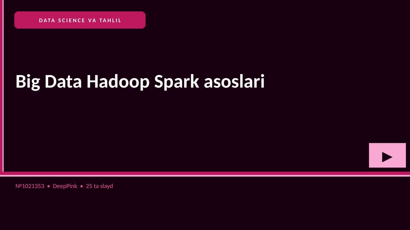 Big Data Hadoop Spark asoslari