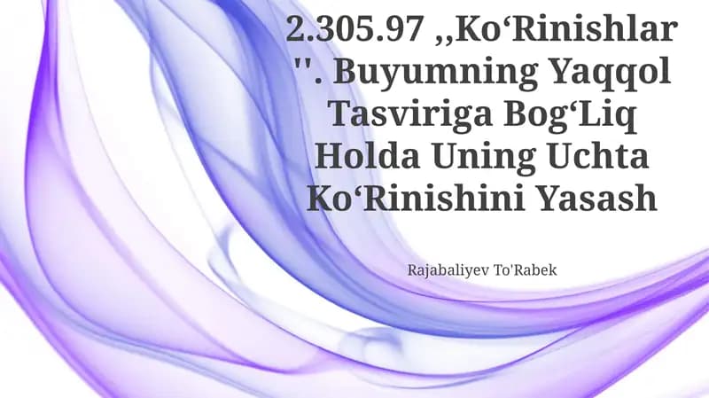 O‘Zdst 2.305.97 "Ko‘Rinishlar"