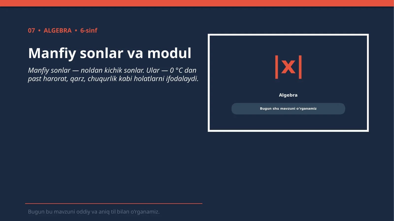 Manfiy sonlar va modul
