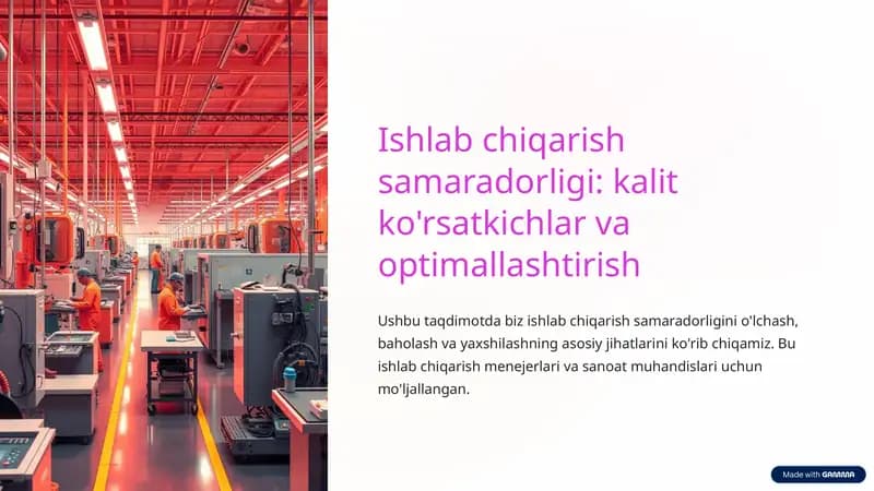 Ishlab chiqarish samaradorligi