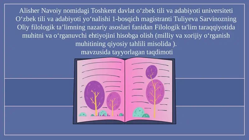O‘zbek til va adabiyoti yo‘nalishi