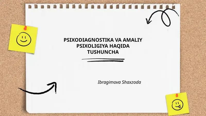 Psixodiagnostika va Amaliy Psixologiya haqida Tushuncha
