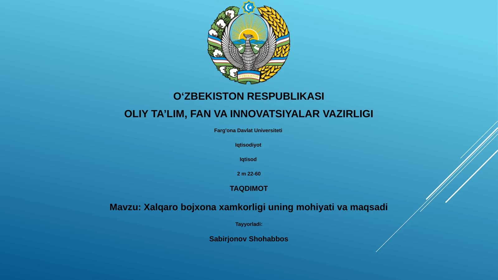 Xalqaro bojxona xamkorligi uning mohiyati va maqsadi