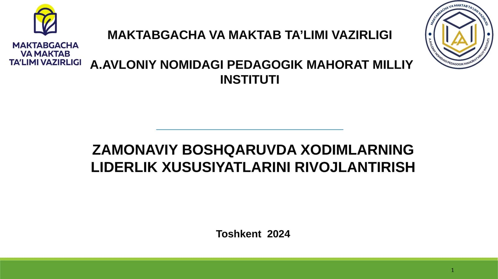 ZAMONAVIY BOSHQARUVDA XODIMLARNING LIDERLIK XUSUSIYATLARINI RIVOJLANTIRISH