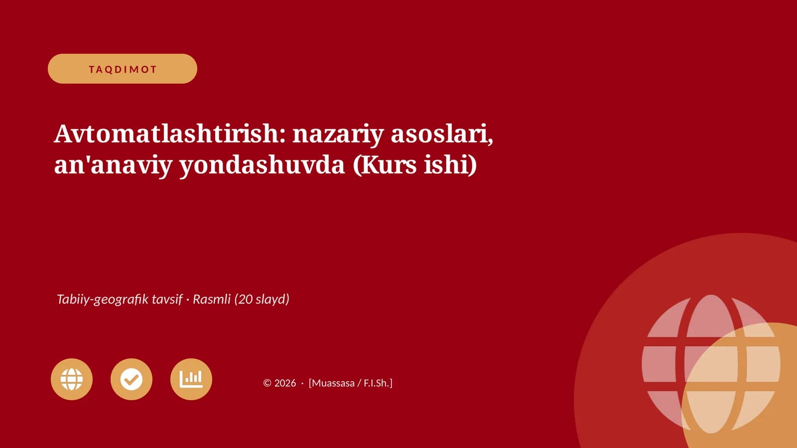Avtomatlashtirish: nazariy asoslari, an'anaviy yondashuvda