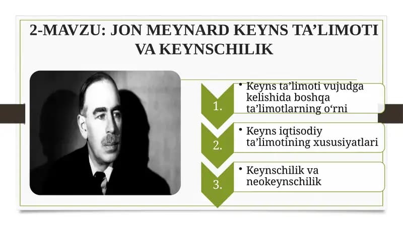 Jon Meynard Keyns Ta’limoti va Keynschilik