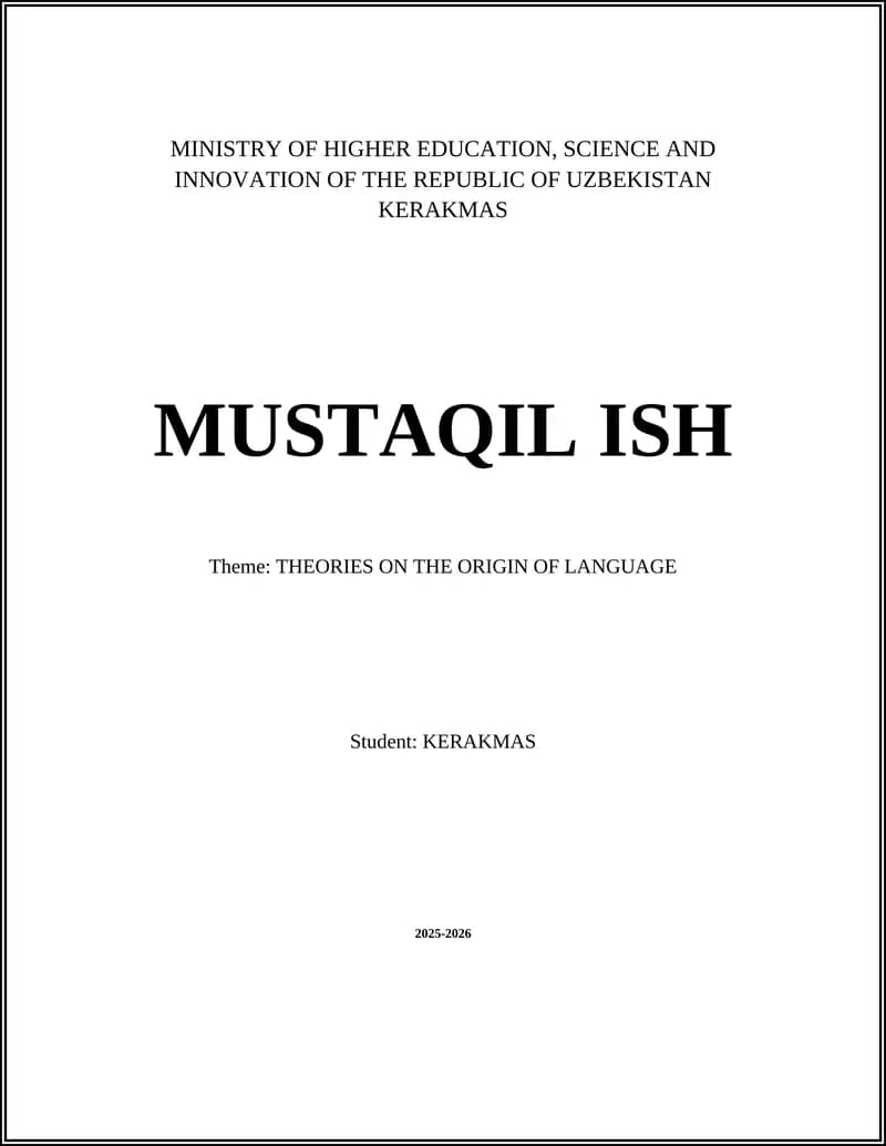 THEORIES ON THE ORIGIN OF LANGUAGE