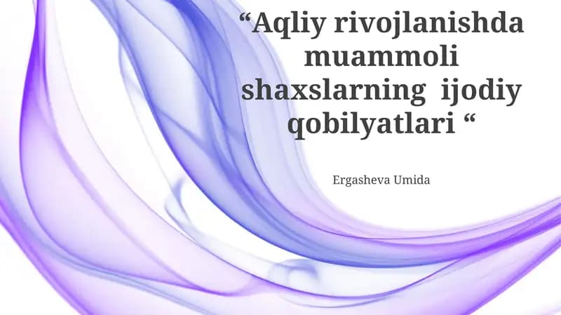 Muammoli Shaxslarning Ijodiy Potensiali