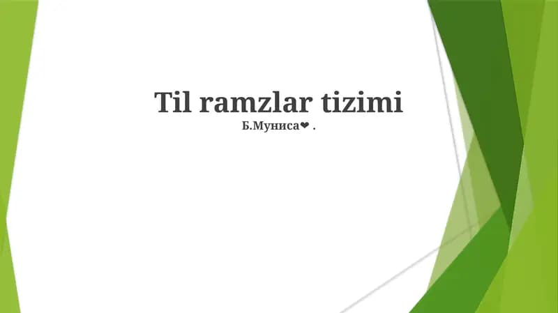 Til ramzlar tizimi
