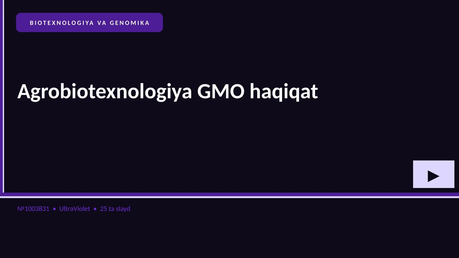 Agrobiotexnologiya GMO haqiqat