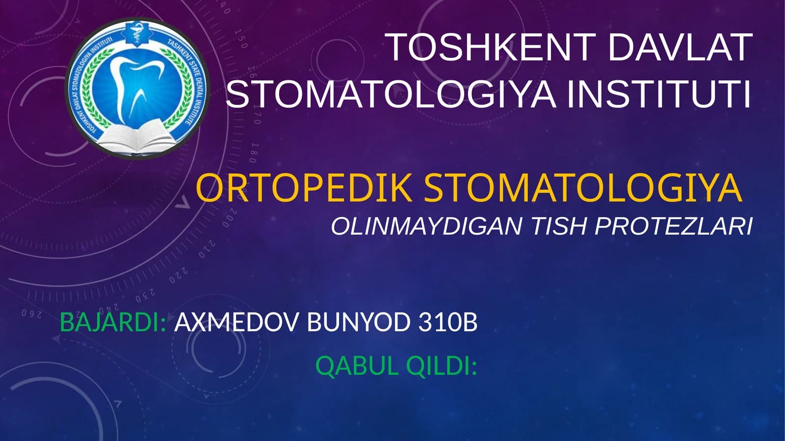 Tish charxlash qoidalari. Charxlash uchun ishlatiladigan asboblar. Ularga bo’lgan talablar. Chaynash bosimik kuchlarining ta’sirini hisobga olgan holda qistirmauchun bo’shliqlarnishakllantirish asoslari. Tishlarning qattiq to’qimalari uchun xavfsizlik zonalari. Charxlash vaqtidayo’l qo’yilishimumkin bo’lgan xatoliklar va asoratlar, ularni oldini olish