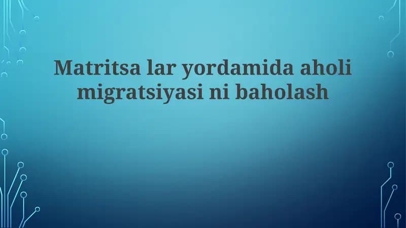 Matritsasli migratsiya sinovi
