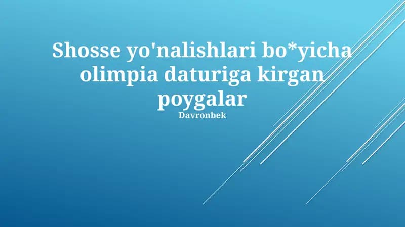 Velosiped sporti Olimpiya o'yinlariga 1896-yilda kiritilgan bo'lib