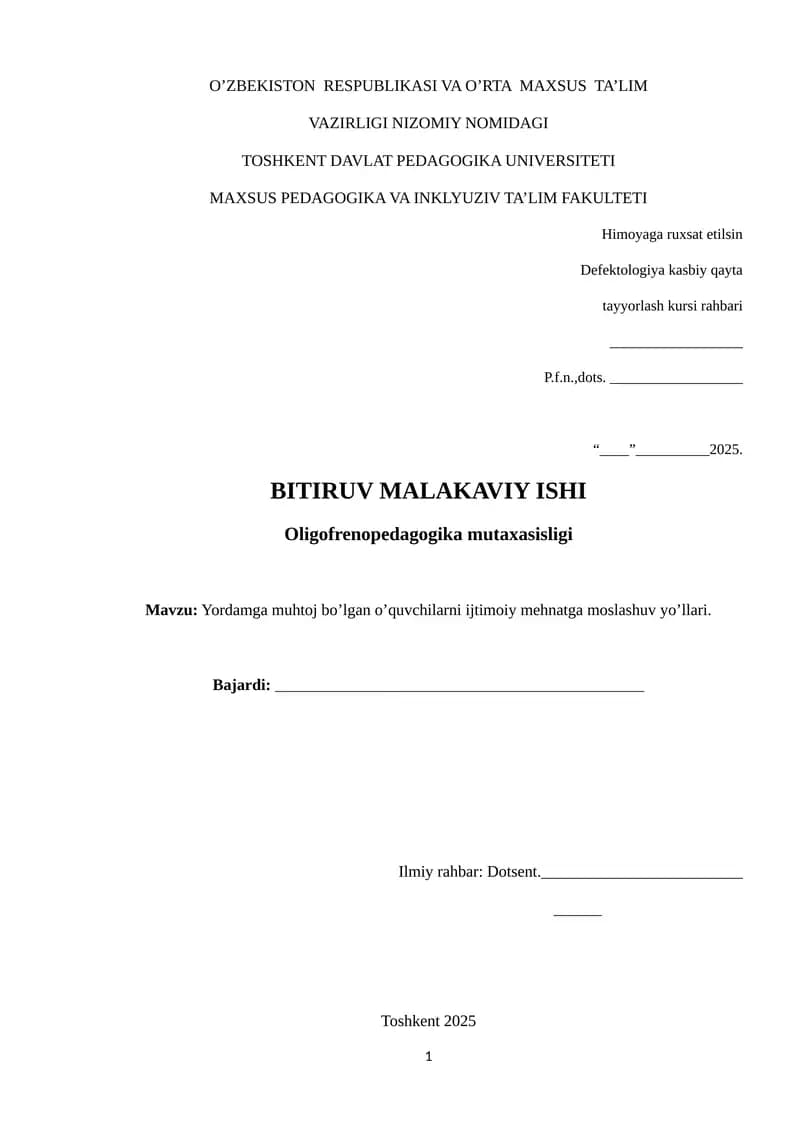 Oligofrenopedagogika mutaxasisligi