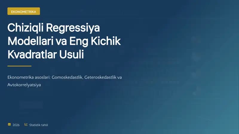 Geteroskedastiklikni aniqlash va avtokorrelyatsiya