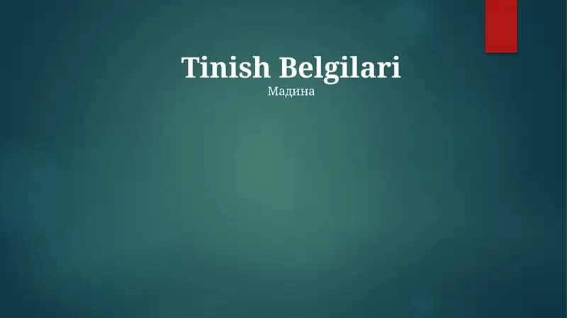 Tinish Belgilari