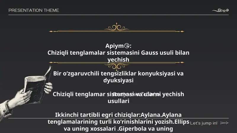 Chiziqli tenglamalar sistemasini Gauss usuli bilan yechish