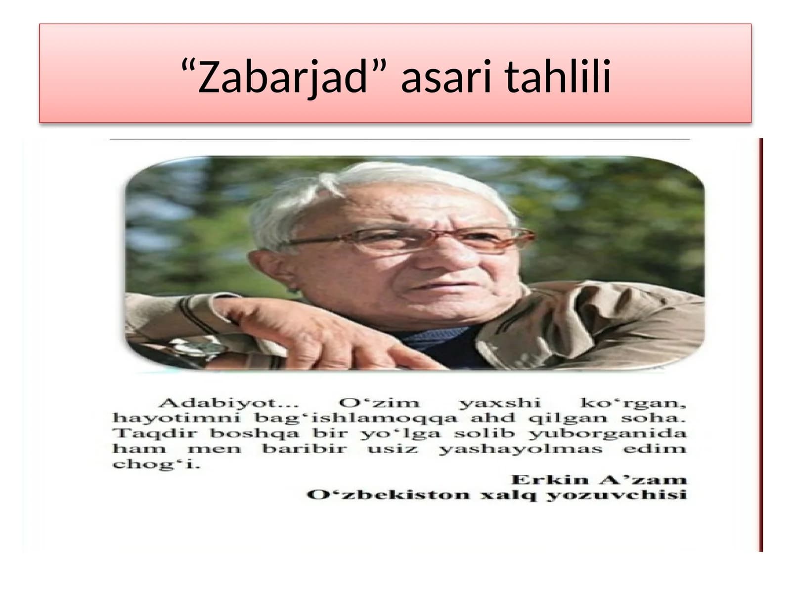 “Zabarjad” asaritahlili