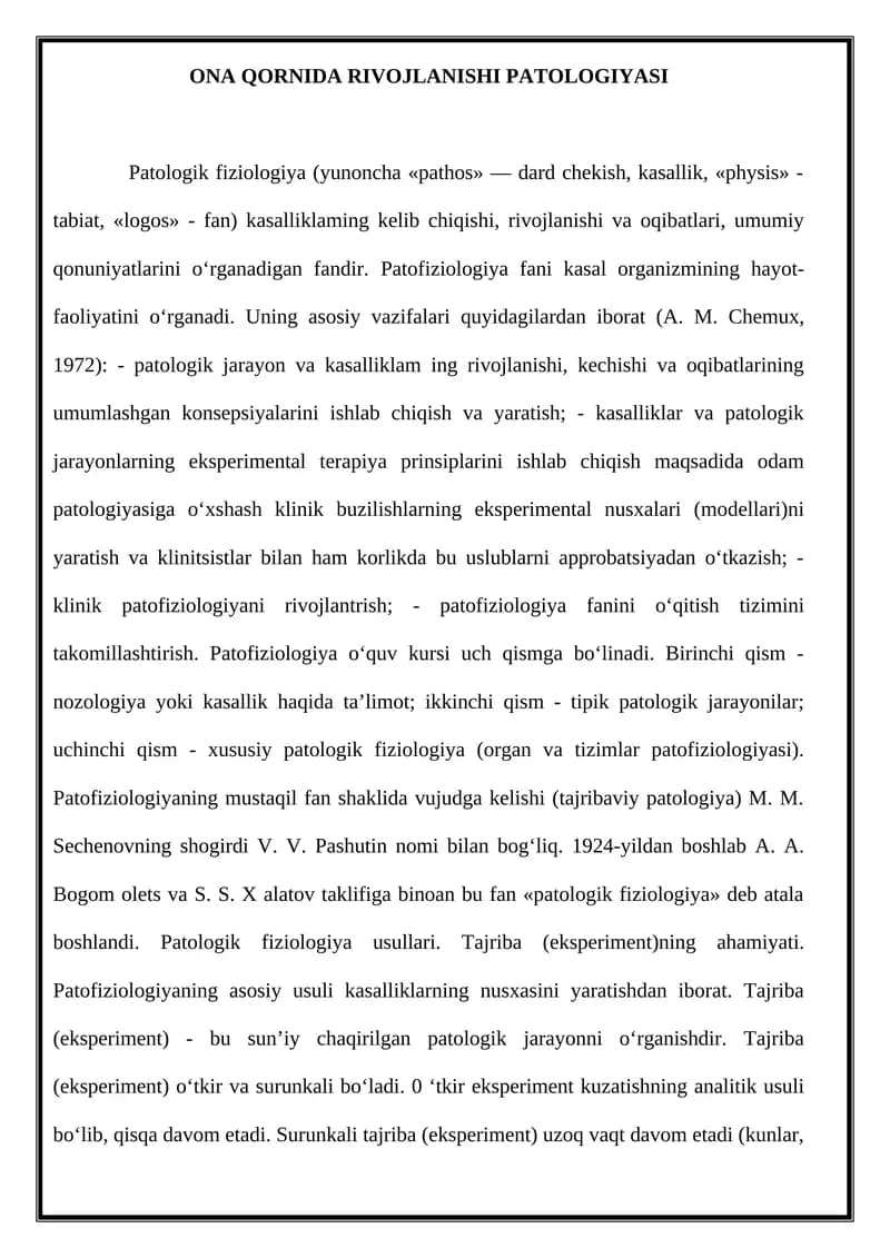 Patologik Fiziologiya