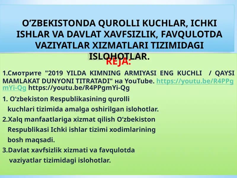 O‘zbekiston Respublikasining qurolli kuchlari