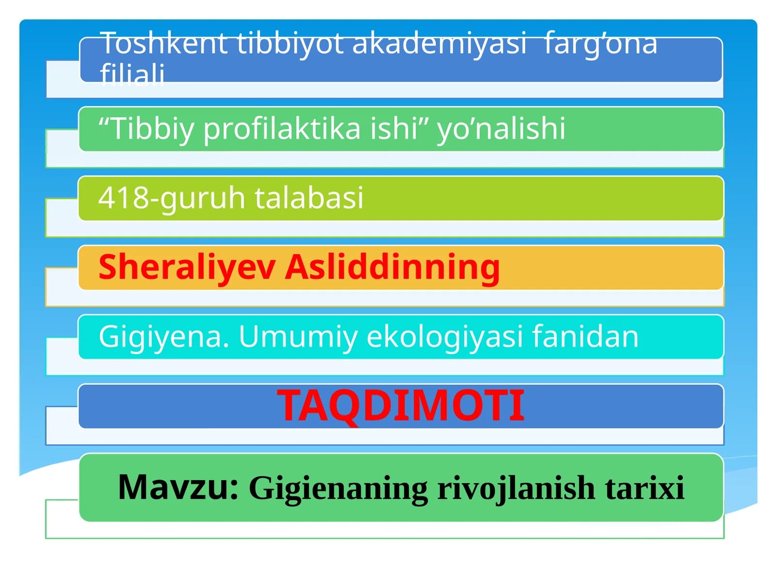 Gigiеnaning rivojlanishi tarixi