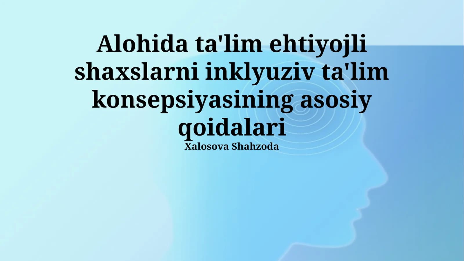 Maxsus Ta'limga Muhtojlardan Iborat Guruhlarni O'qitish