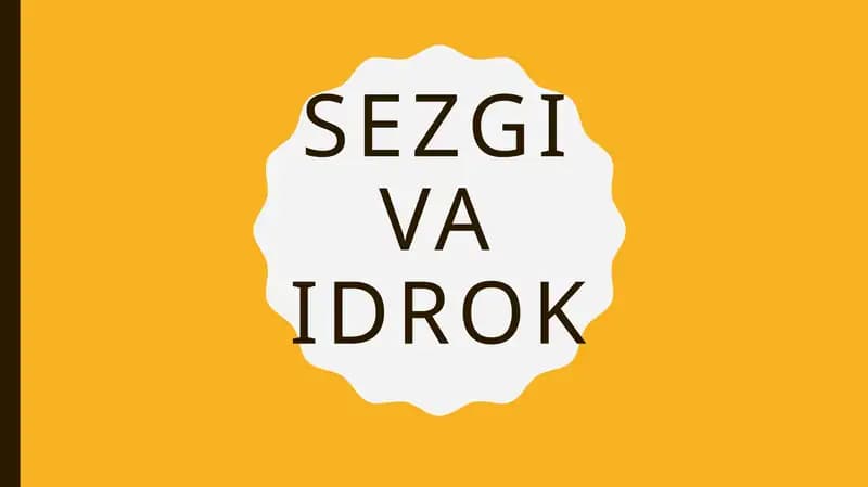 Sezgi va Idrok
