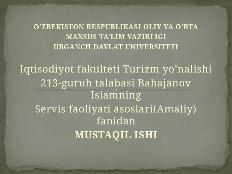 RESTORANLARDA MEHMONLAR ISHONCHI. BARLARDAGI SERVIS