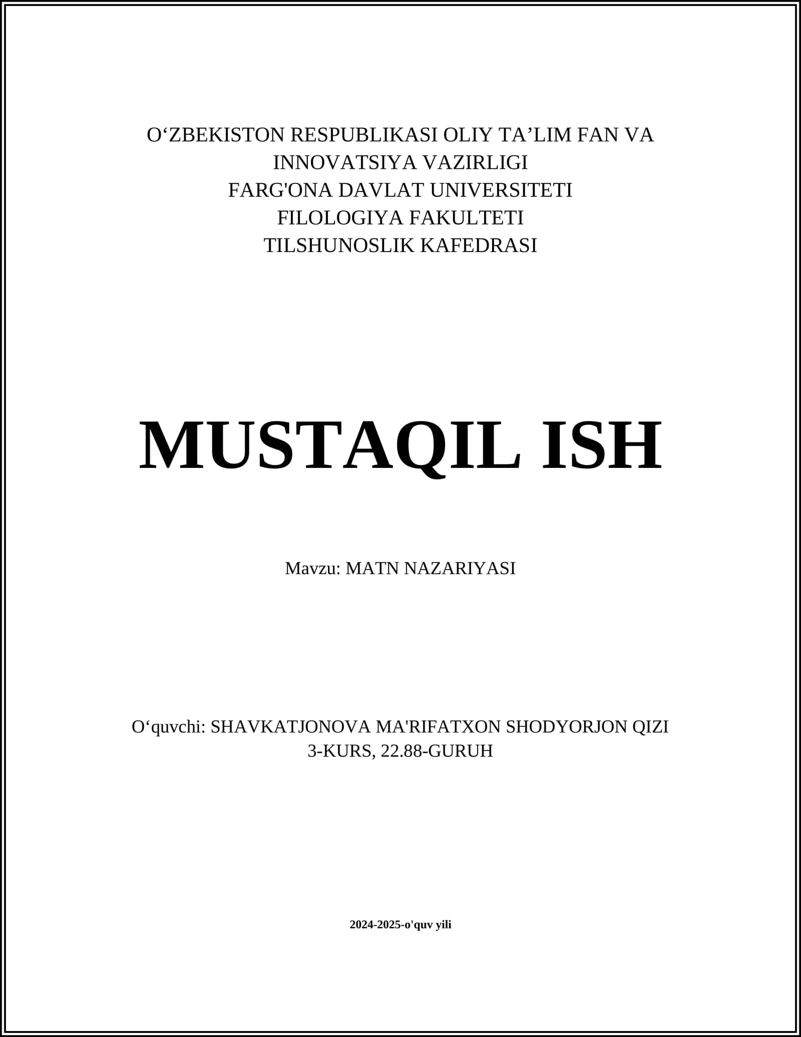 MATN NAZARIYASI