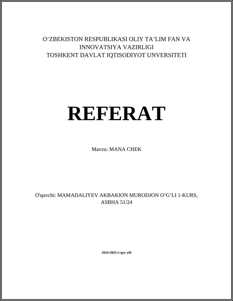 MANA CHEK