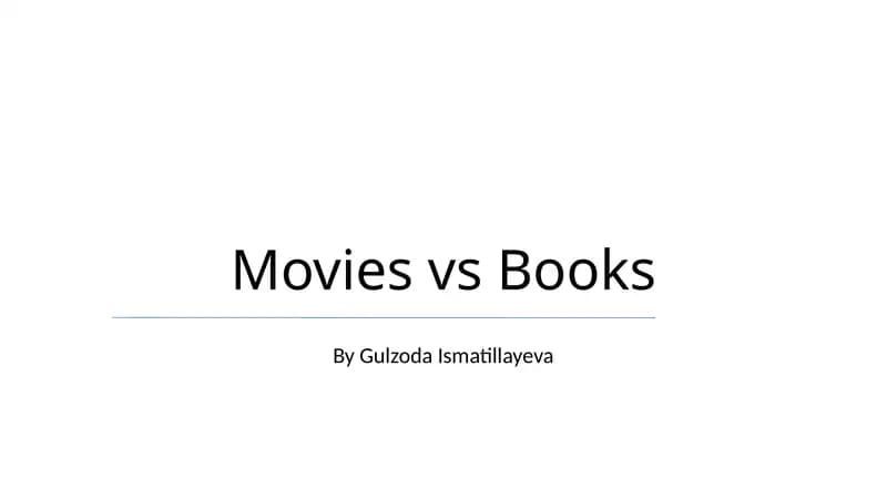 Movies vs Books