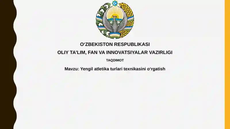 Yengilatletika turlari texnikasini o'rgatish