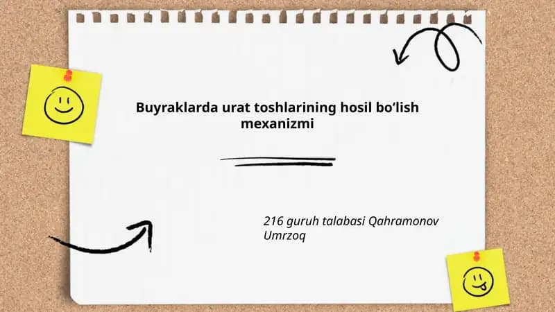 Buyraklarda urat toshlarining hosil boʻlish mexanizmi
