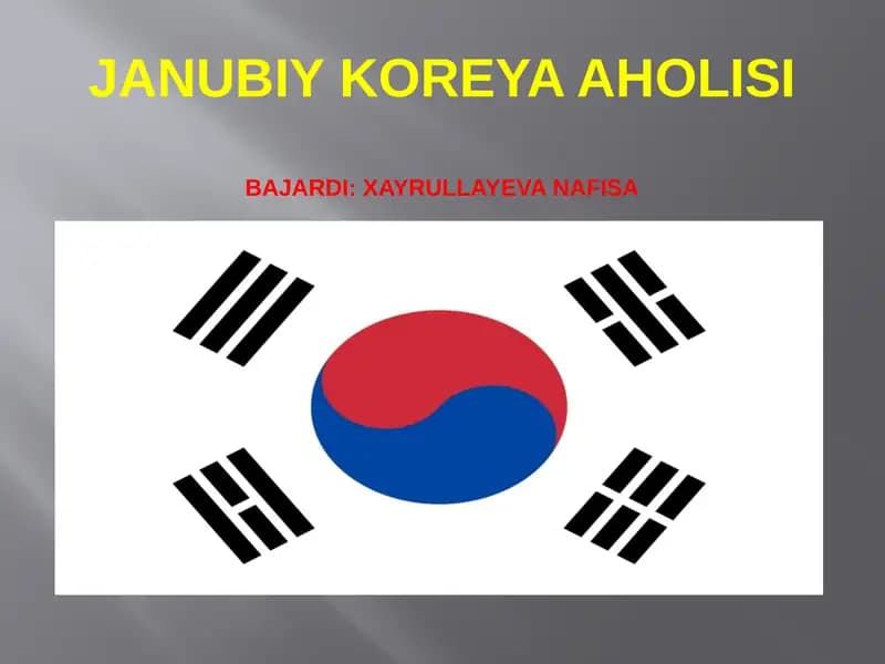 Janubiy Koreya aholisi Bajardi: Xayrullayeva Nafisa